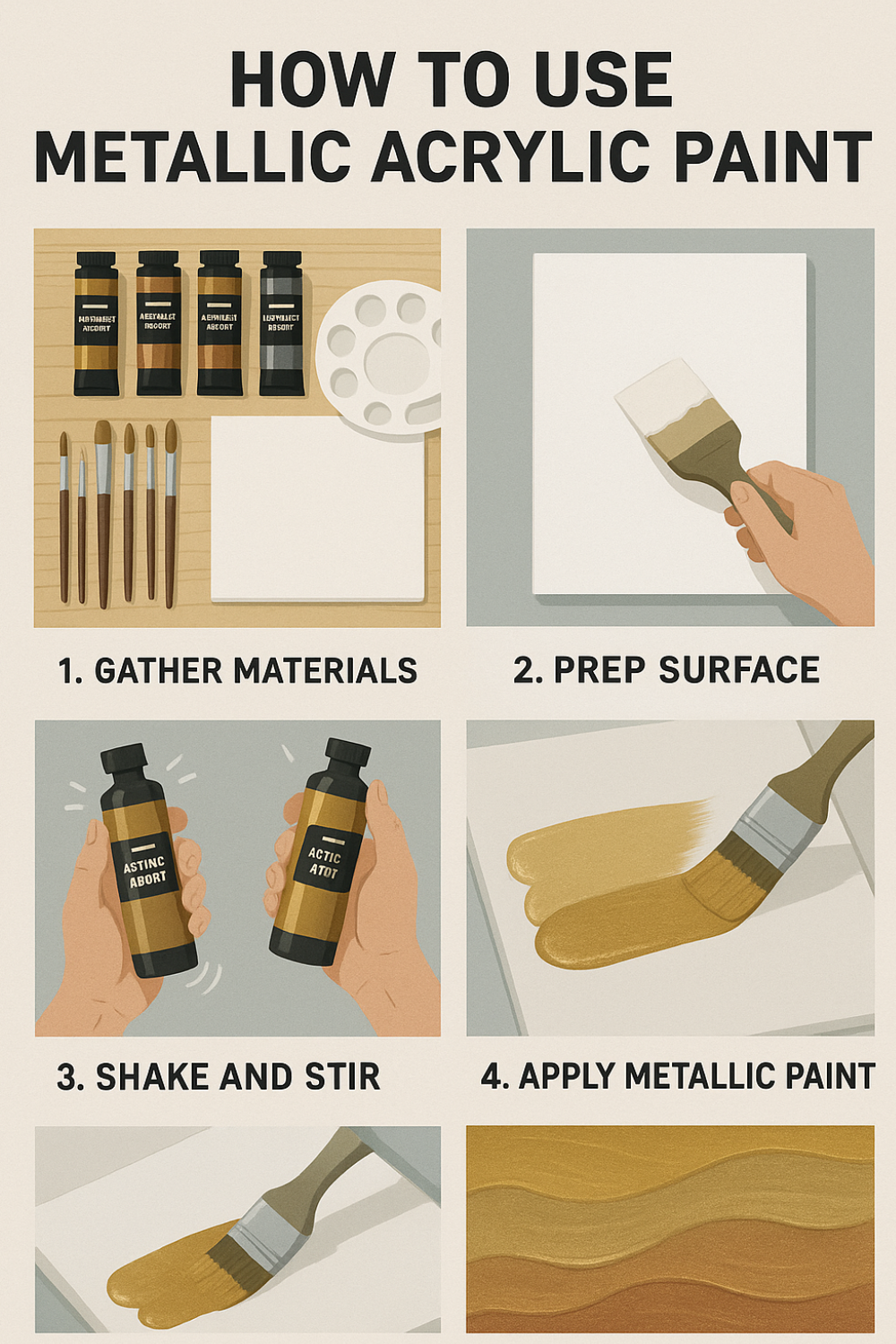 How to Use Metallic Acrylic Paint steps