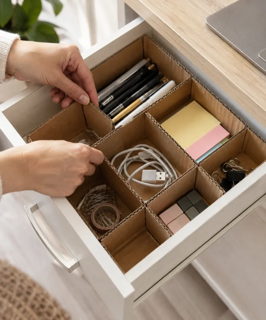 Make Custom Cardboard Drawer Dividers