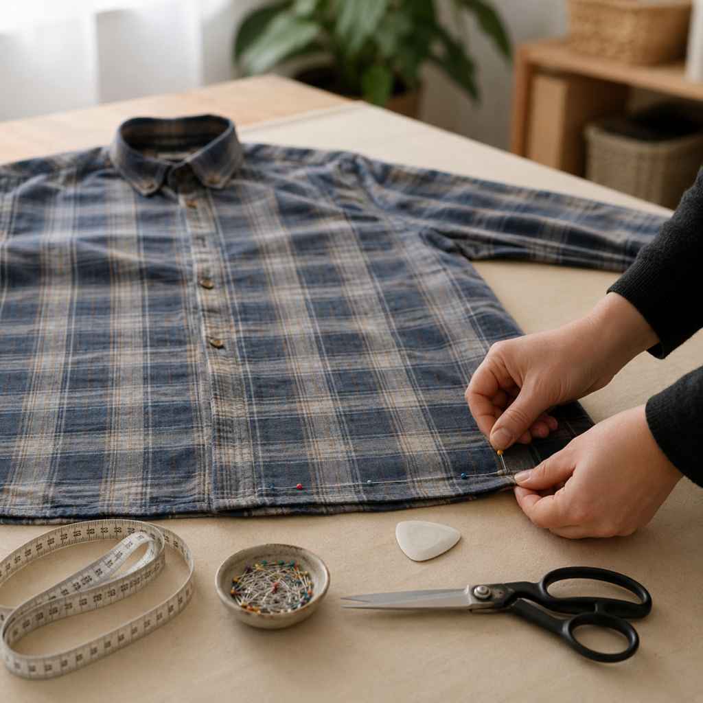 Measure and Pin Before Reshaping a Shirt Measure and Pin Before Reshaping a Shirt