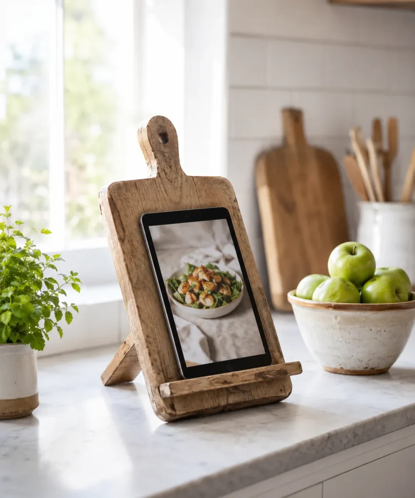 Repurpose an Old Cutting Board as a Tablet or Recipe Stand