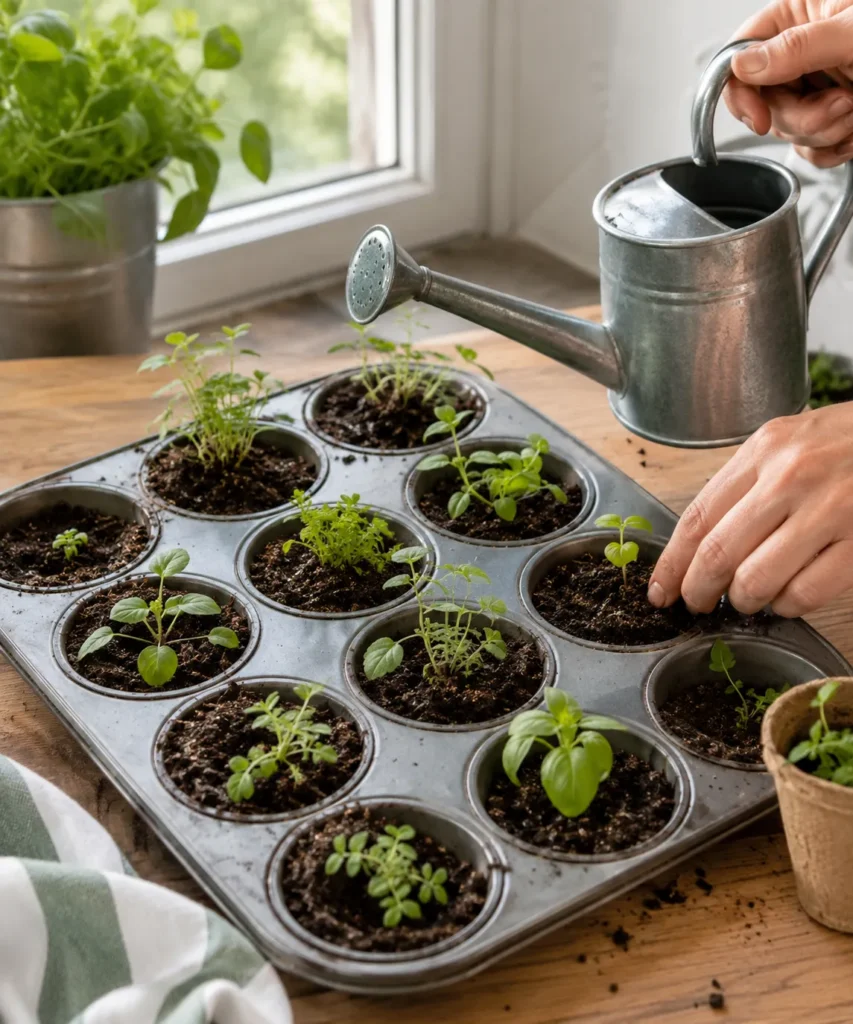 Reuse a Muffin Tin as a Compact Seed-Starting Tray