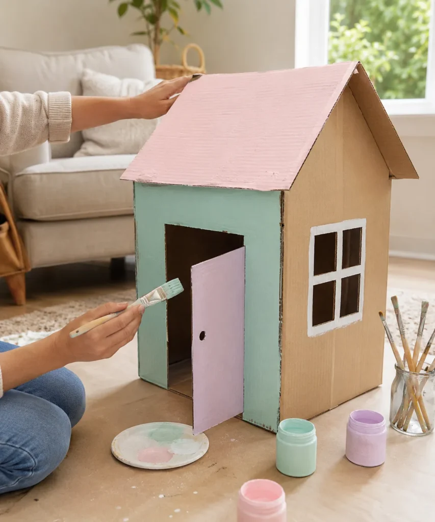 Turn a Large Box Into a Cardboard Playhouse