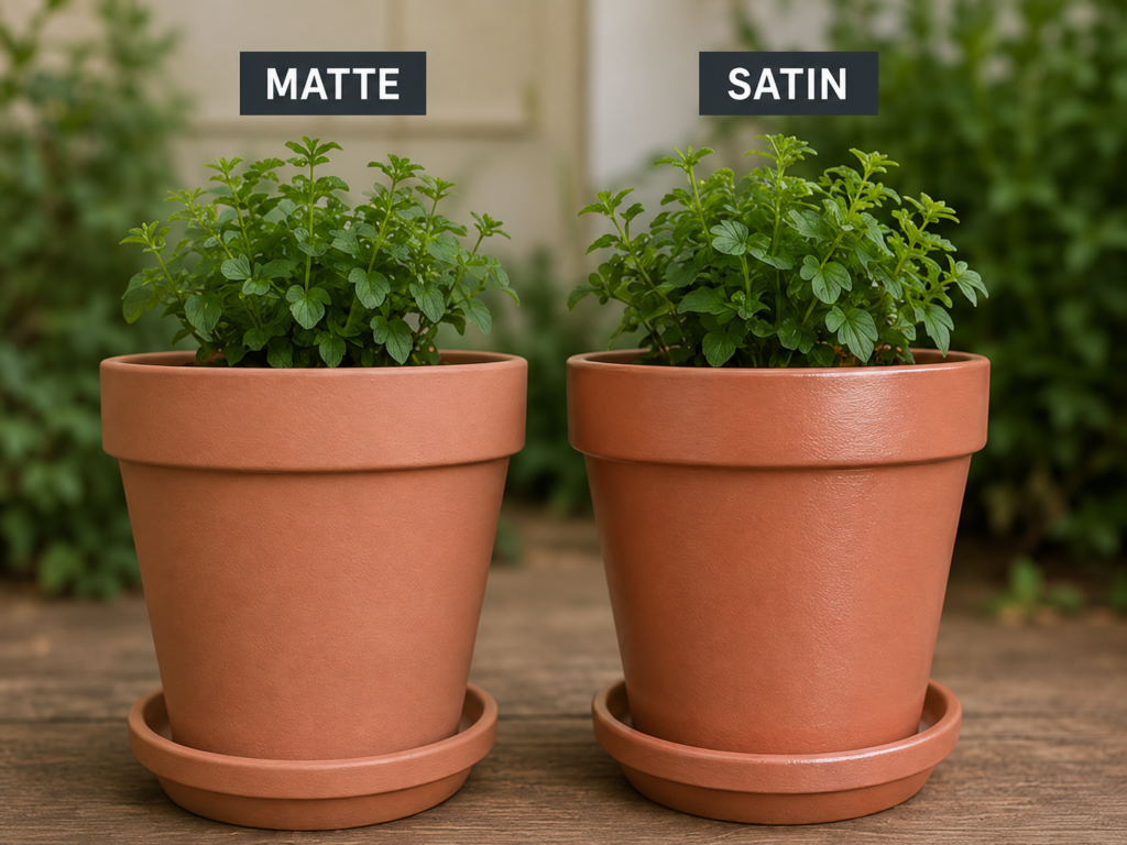 Use Terracotta Pots to Compare Curved Matte and Satin Surfaces Use Terracotta Pots to Compare Curved Matte and Satin Surfaces
