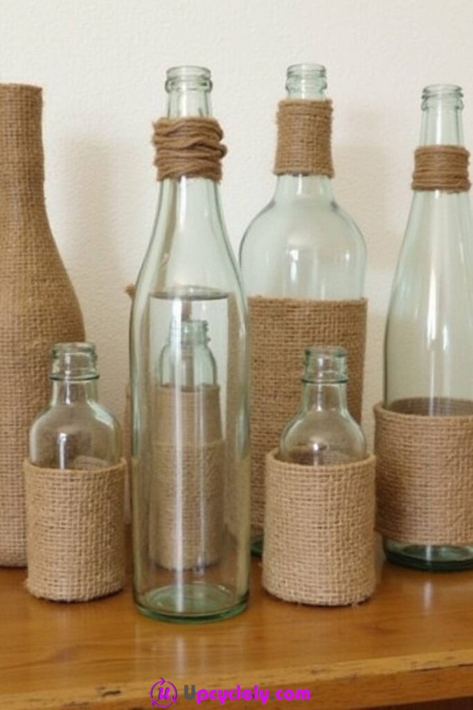 Burlap Wrapped Bottles