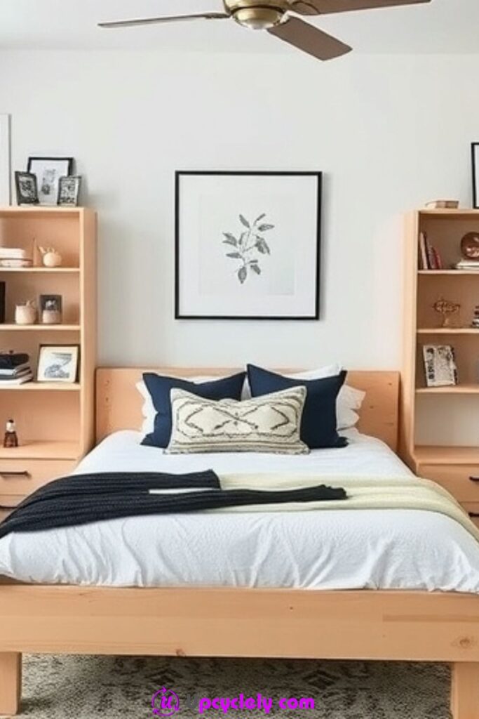 Bed Frame with Shelves