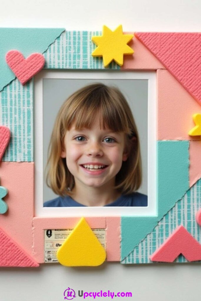 Foam Picture Frame with Colorful Shapes
