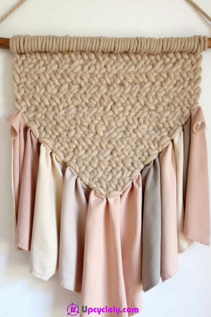 Rope and Fabric Wall Hanging