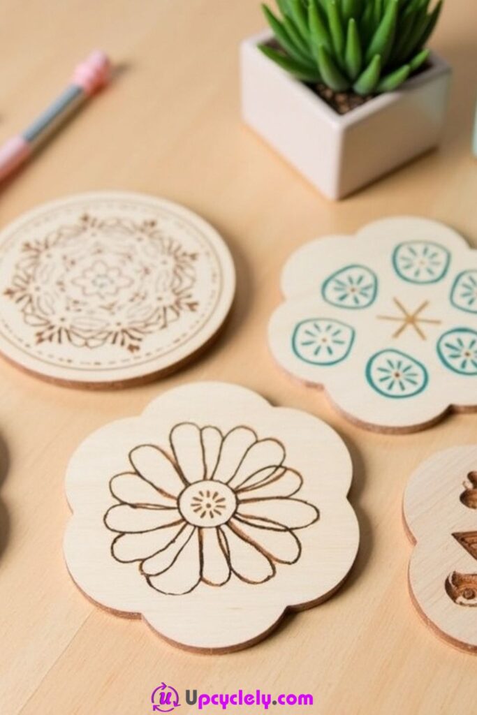 Stamped Wooden Coasters