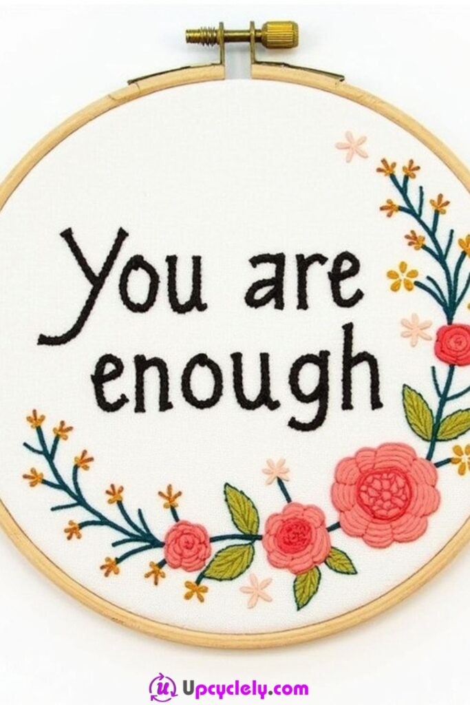 Stitched Quotes with Floral Accents