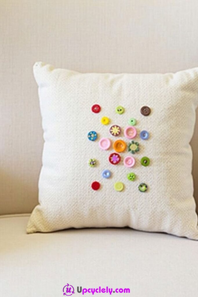 Button Embellished Pillow