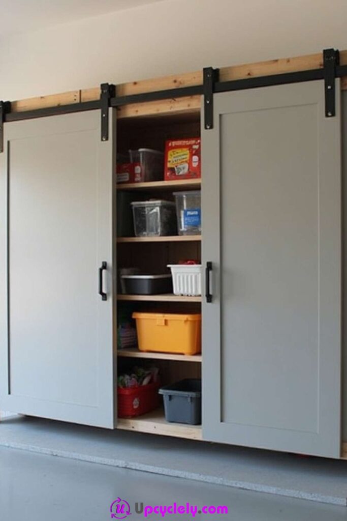 Sliding Door Garage Storage Shelves