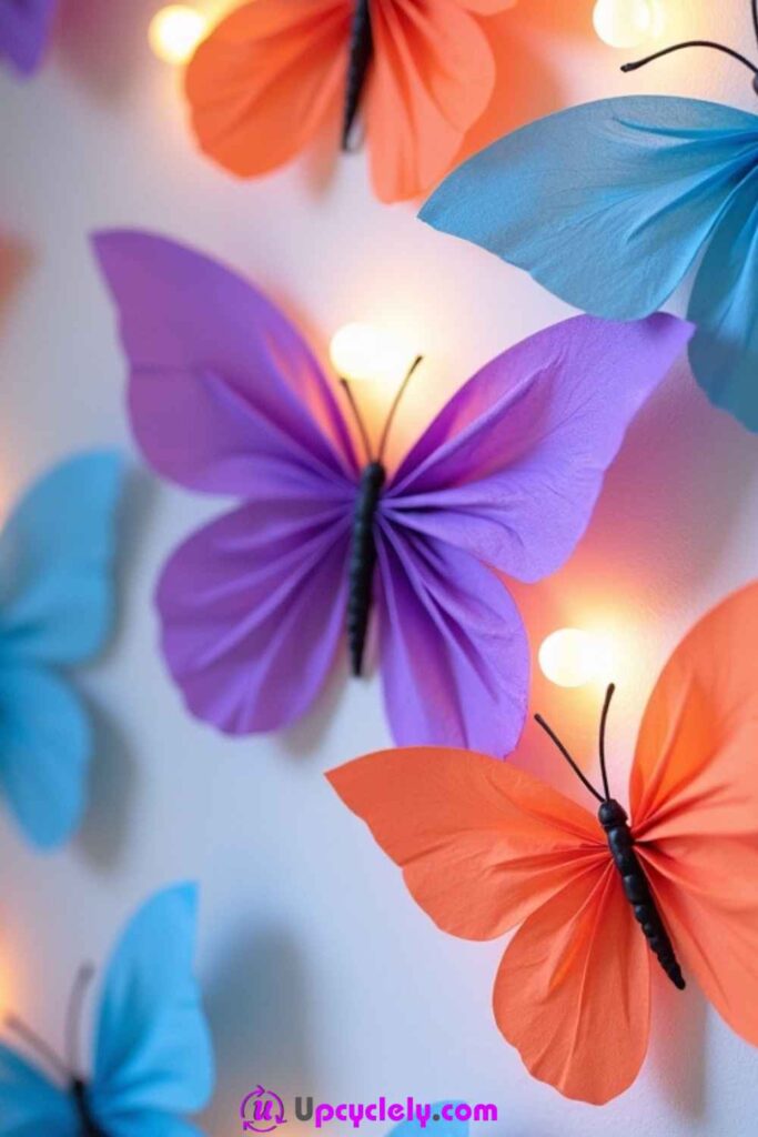 Tissue Paper Butterfly Wall Art