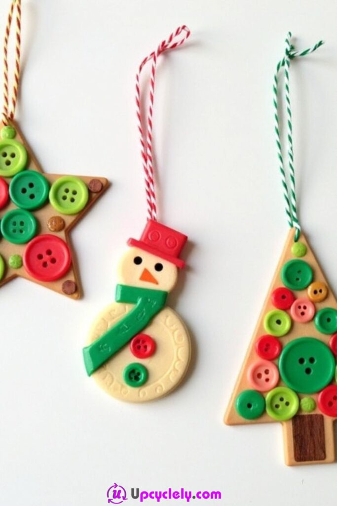 Button Christmas Ornaments