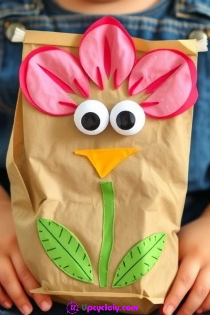 Paper Bag Puppet Flower