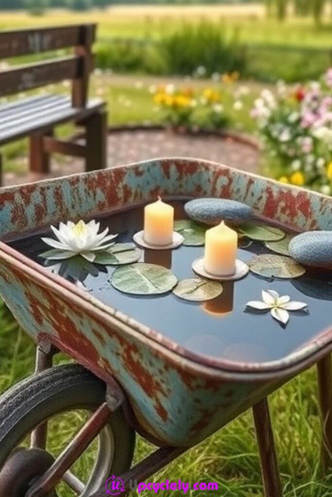Miniature Pond in a Wheelbarrow
