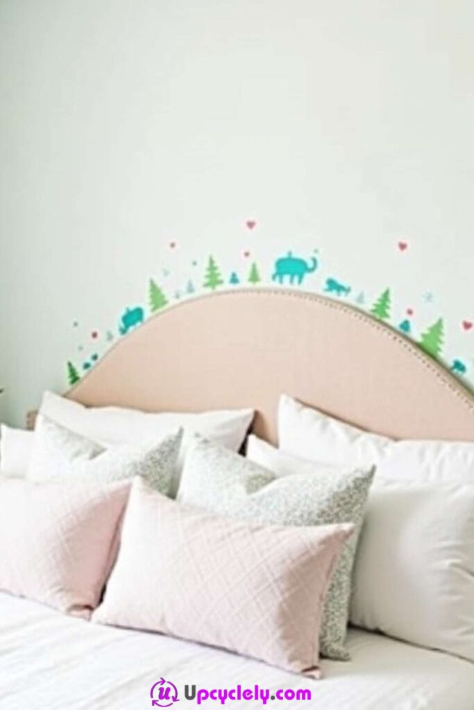 Headboard with Wall Decal