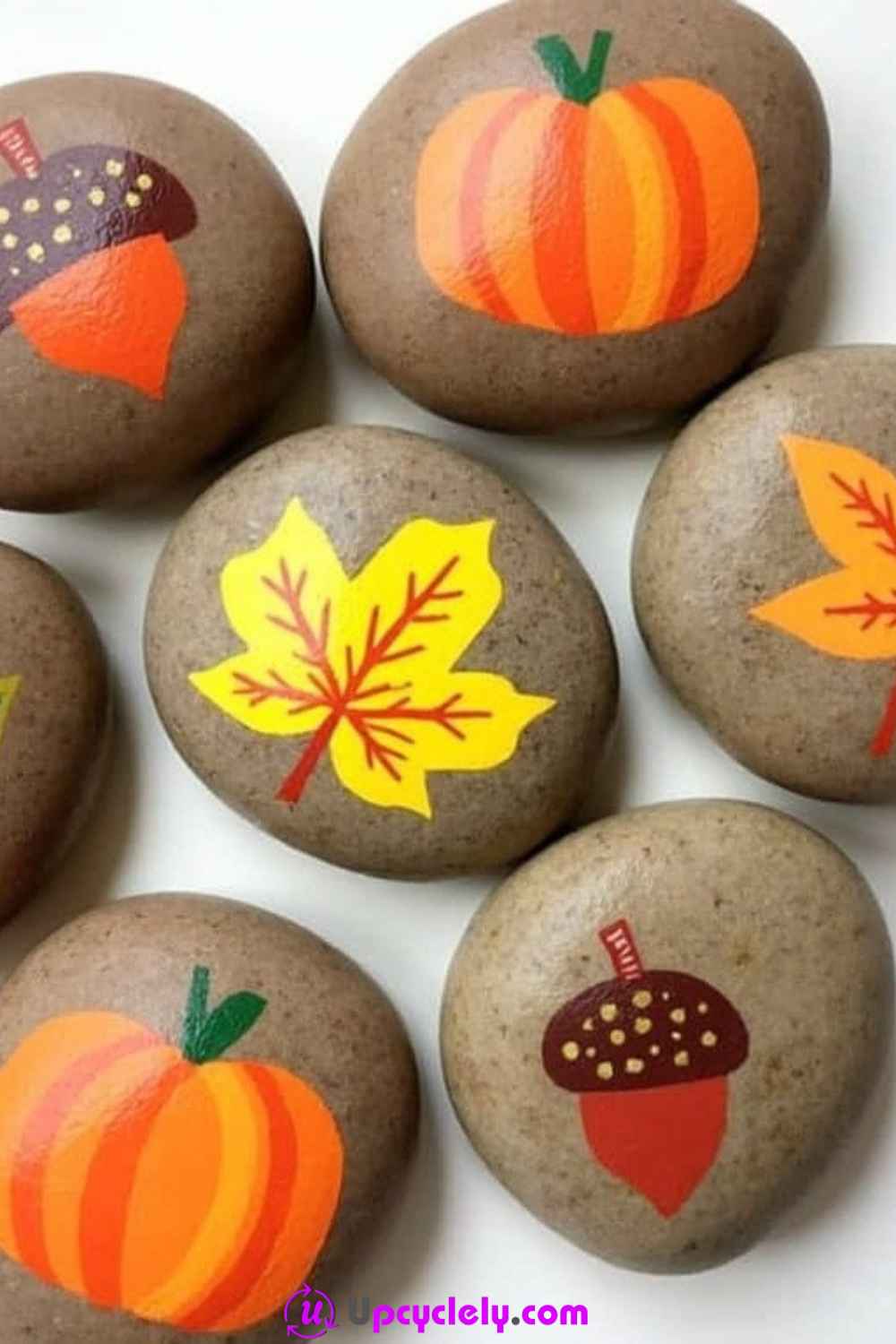 Hand-Painted Fall Rocks