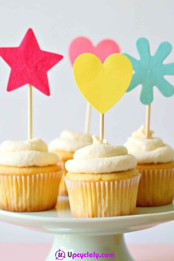Tissue Paper Cupcake Toppers