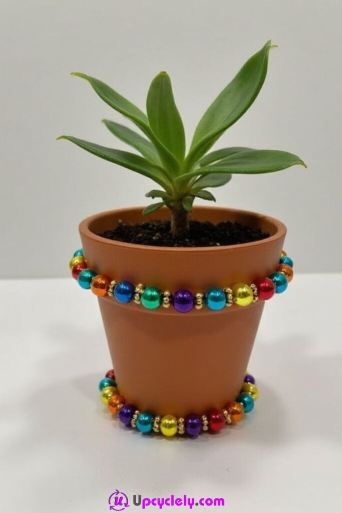 Beaded Flower Pot Decor