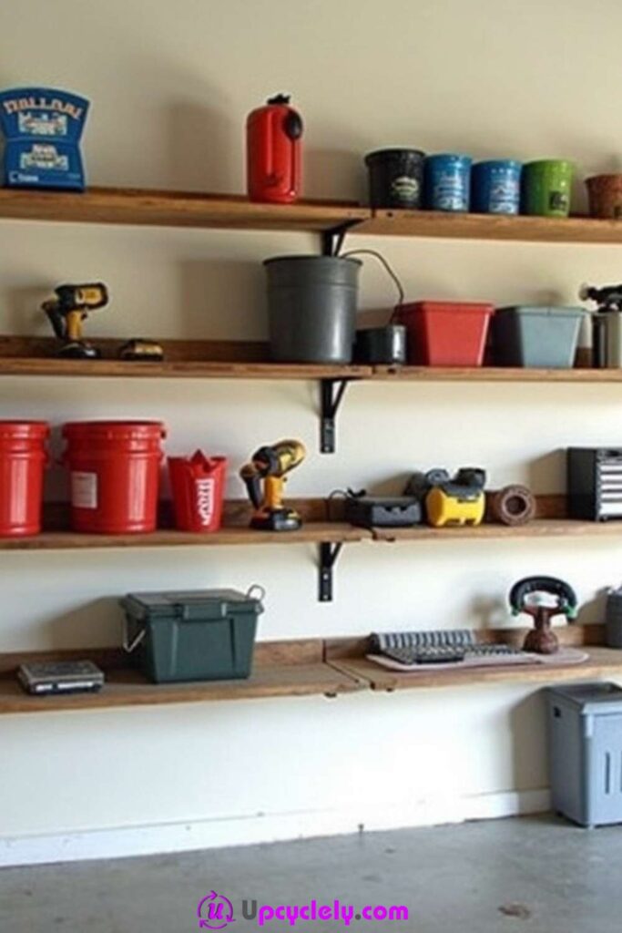 Garage Wall-Mounted Shelves