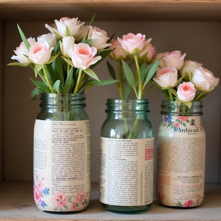 Decoupage Glass Jars