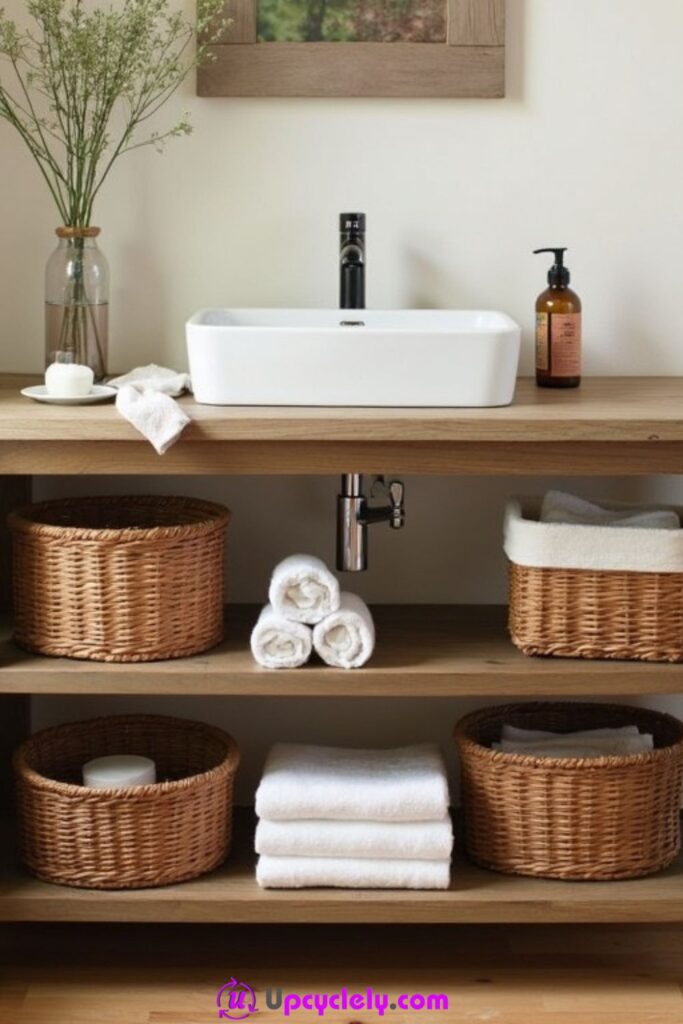 Homemade bathroom storage solutions