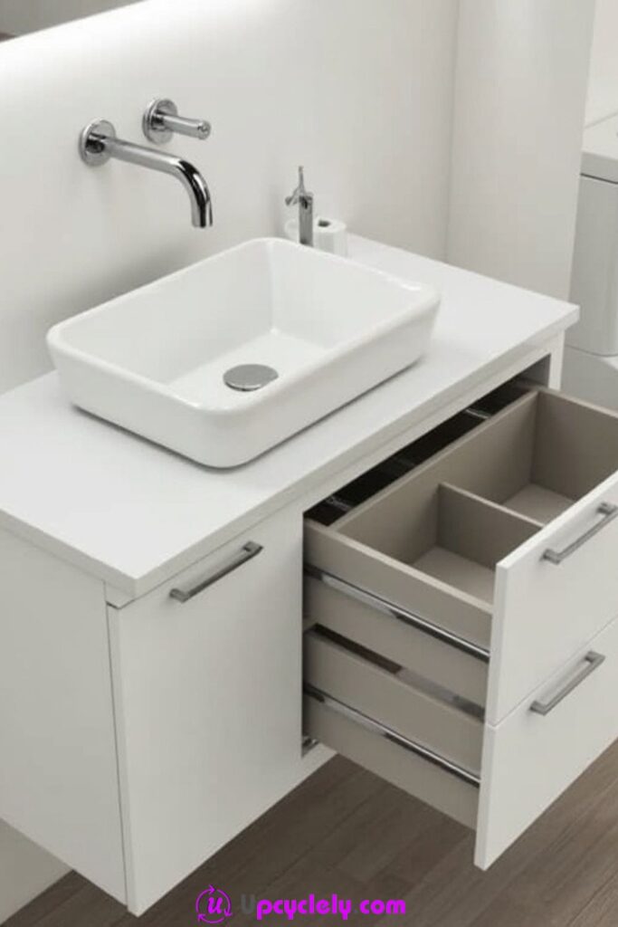 Space-saving bathroom vanity design
