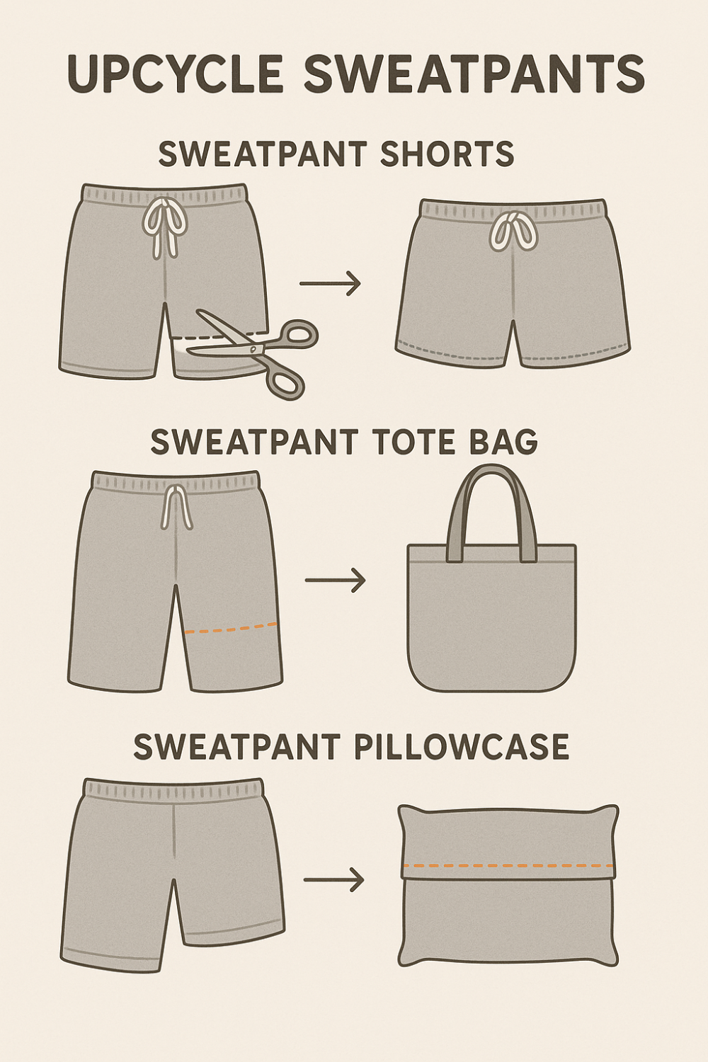 How to Upcycle Sweatpants steps