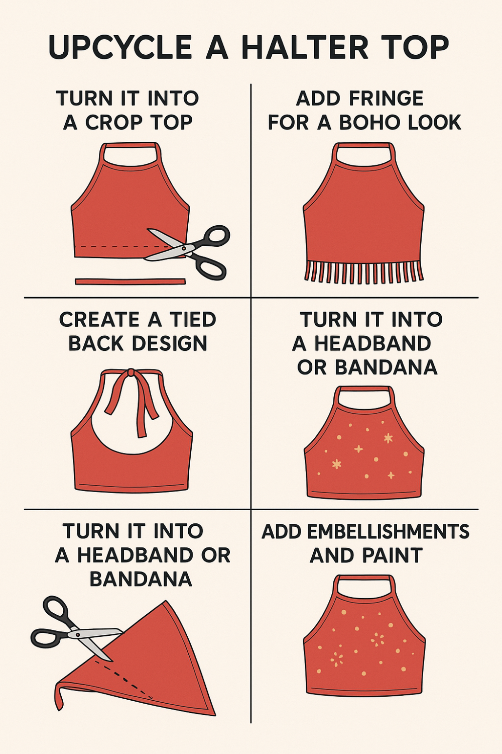 How to Upcycle a Halter Top steps