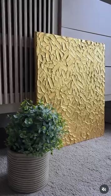 Add Gold Highlights to Textured Canvas Art