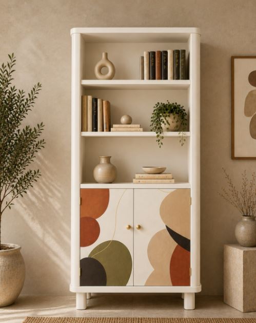 Add Painted Cabinet Doors to a Plain Tall Bookcase Add Painted Cabinet Doors to a Plain Tall Bookcase