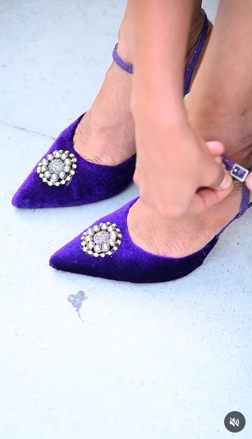 Add Pearls and Crystals to Plain High Heels