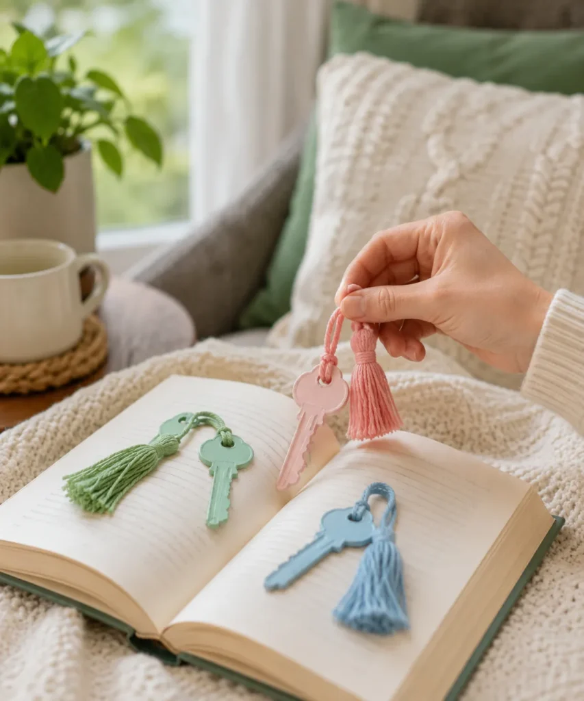 Add Tassels to Old Keys and Use Them as Bookmarks Add Tassels to Old Keys and Use Them as Bookmarks