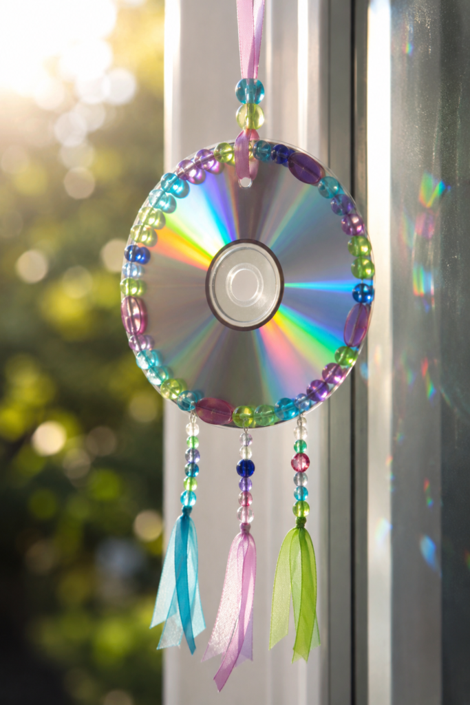 CD Beaded Suncatcher