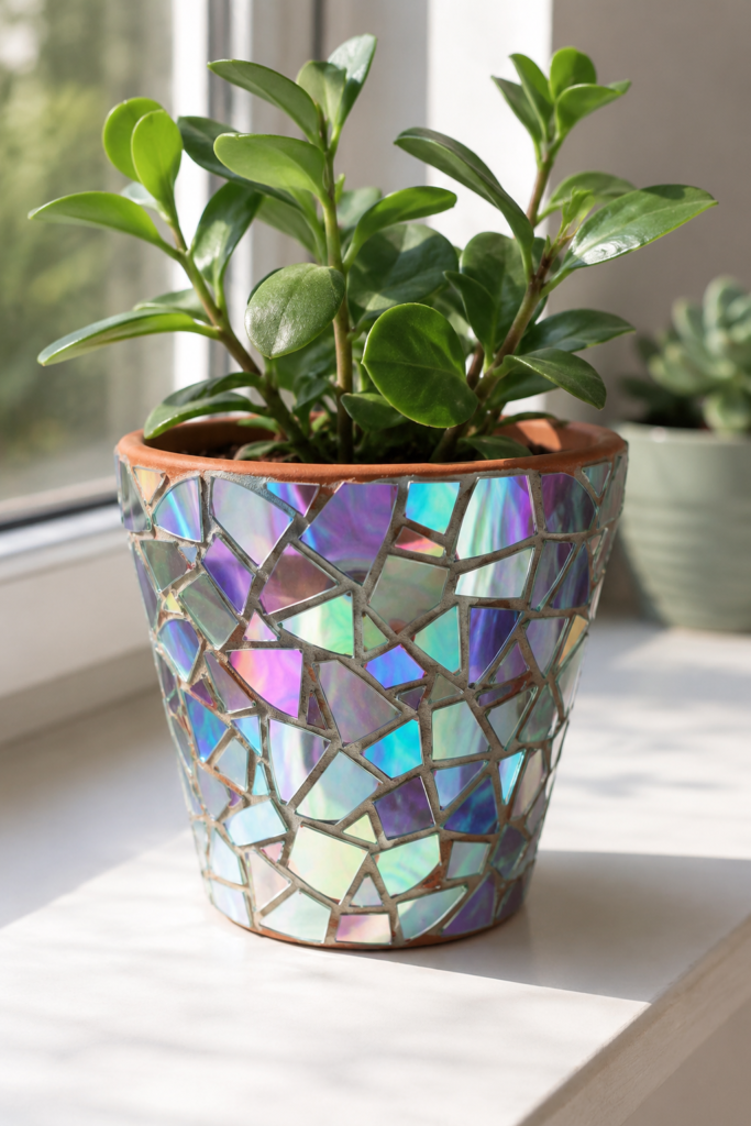 CD Mosaic Planter Pot