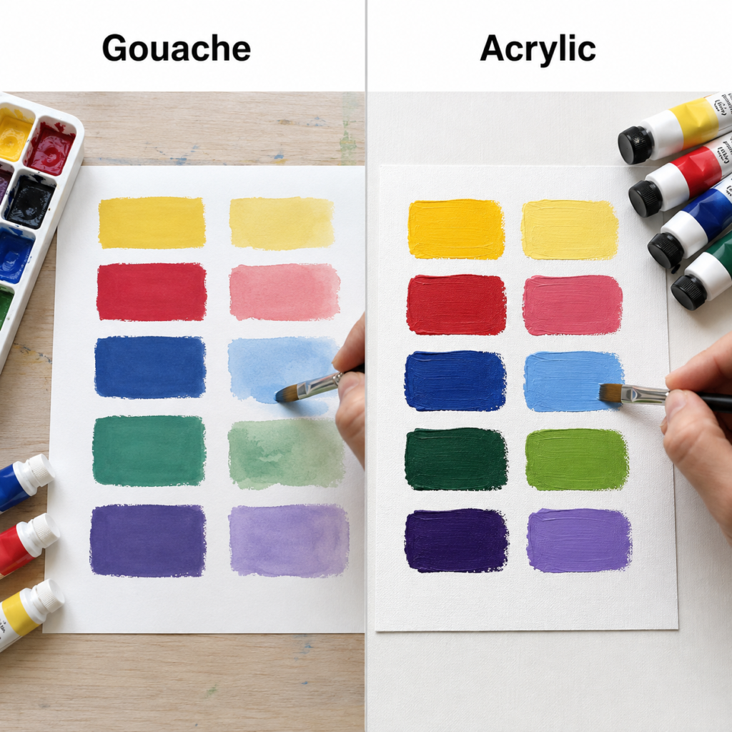 Colour Swatches How Opacity, Mixing, and Drying Differ Colour Swatches How Opacity, Mixing, and Drying Differ