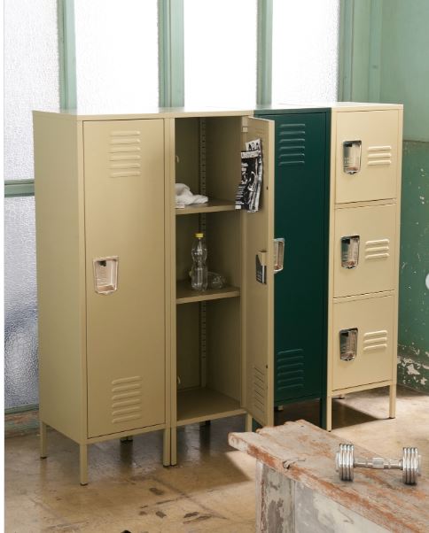 Combine Mismatched Lockers into Flexible Freestanding Storage Combine Mismatched Lockers into Flexible Freestanding Storage
