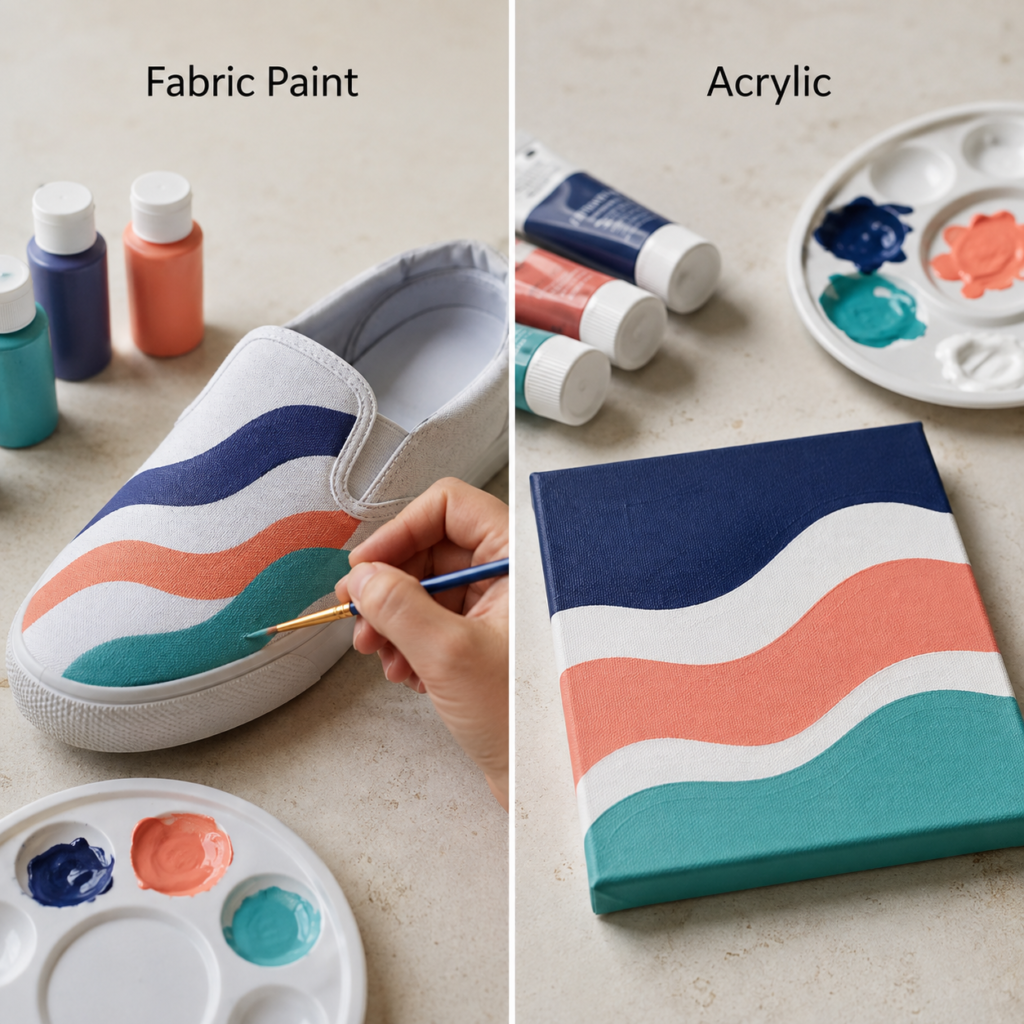 Compare Painted Canvas Shoes With a Graphic Acrylic Panel Compare Painted Canvas Shoes With a Graphic Acrylic Panel