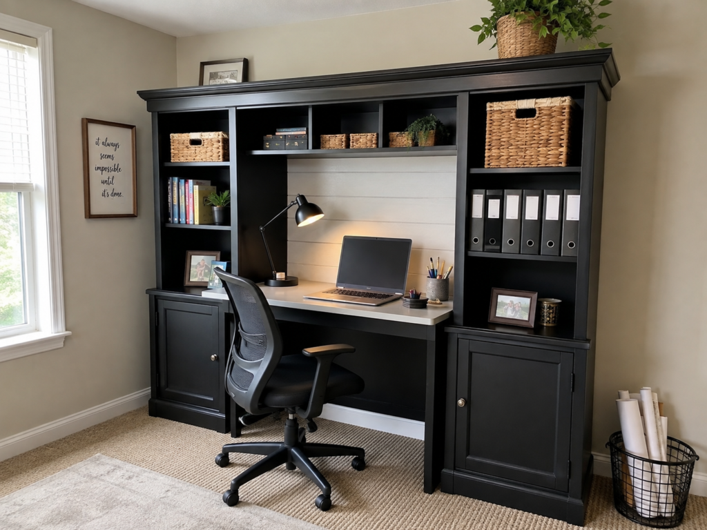 Convert the Entertainment Center Into a Home Office