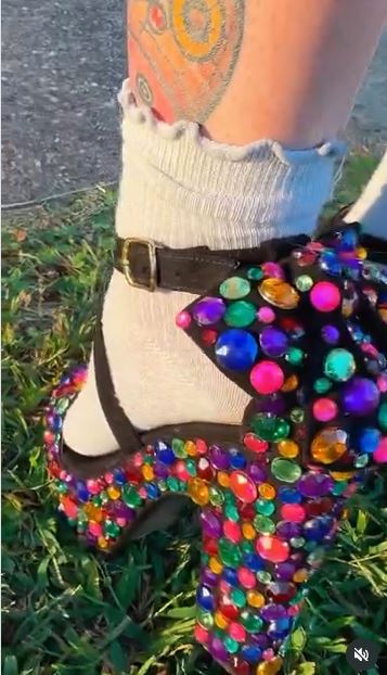 Cover Evening Heels With Rhinestones