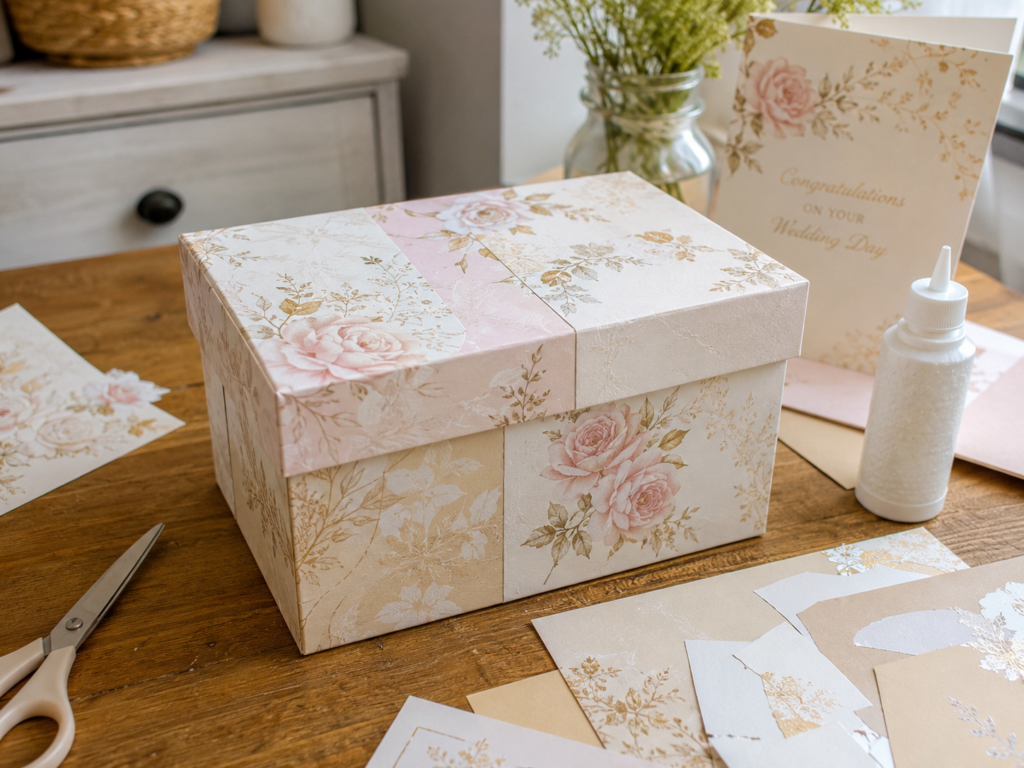 Cover a Keepsake Box with Wedding Card Panels Cover a Keepsake Box with Wedding Card Panels