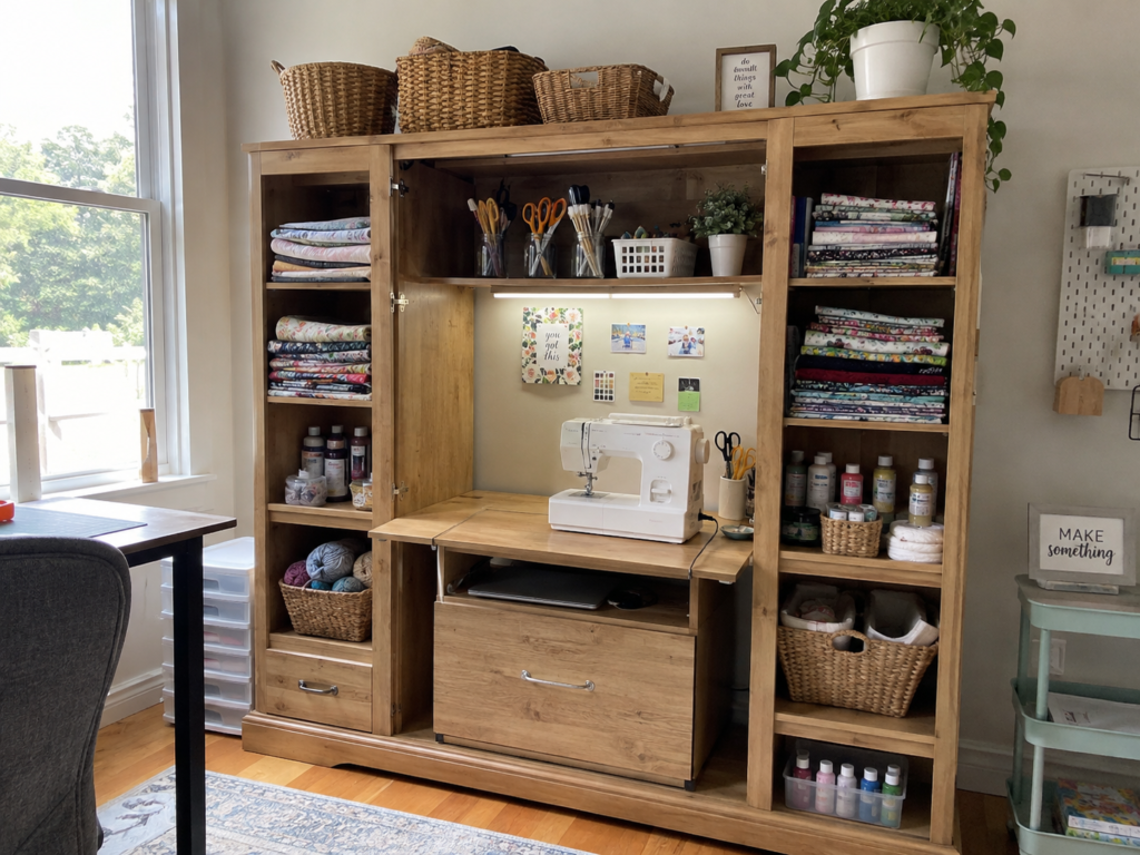 Create a Fold-Out Sewing and Craft Center