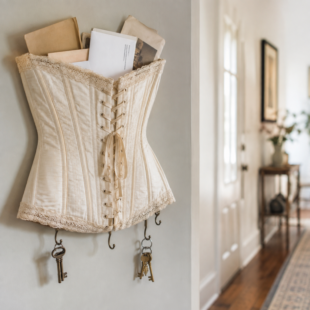 Create a Wall Pocket and Key Station From a Corset Create a Wall Pocket and Key Station From a Corset