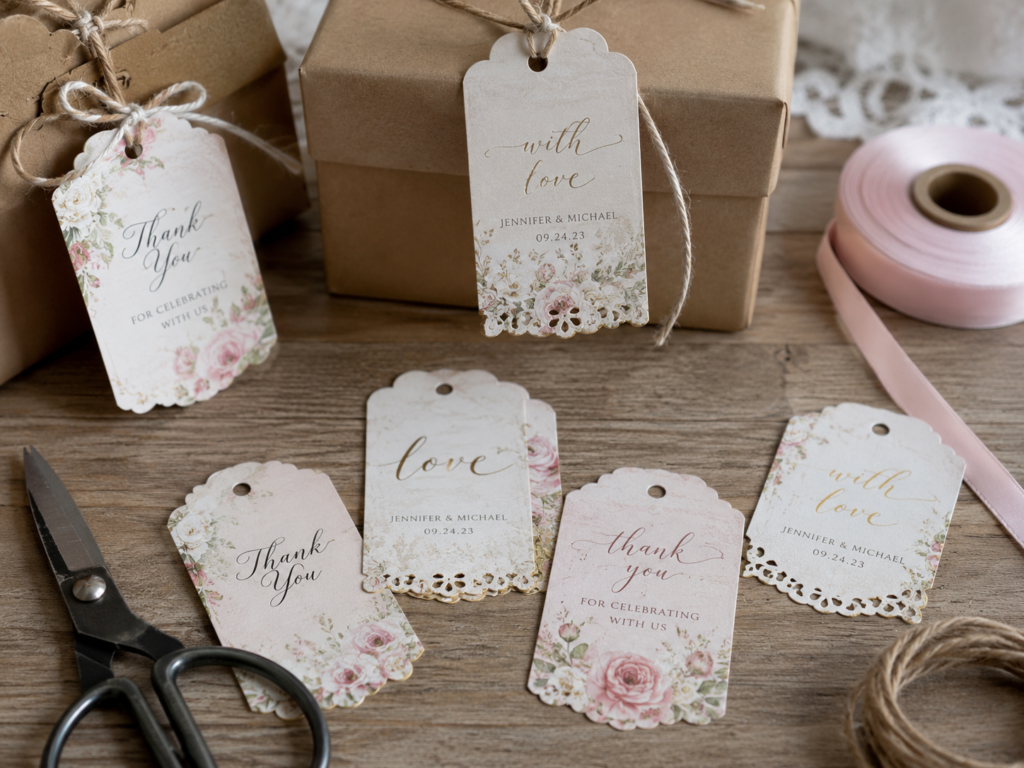 Cut Reusable Gift Tags from Wedding Cards Cut Reusable Gift Tags from Wedding Cards
