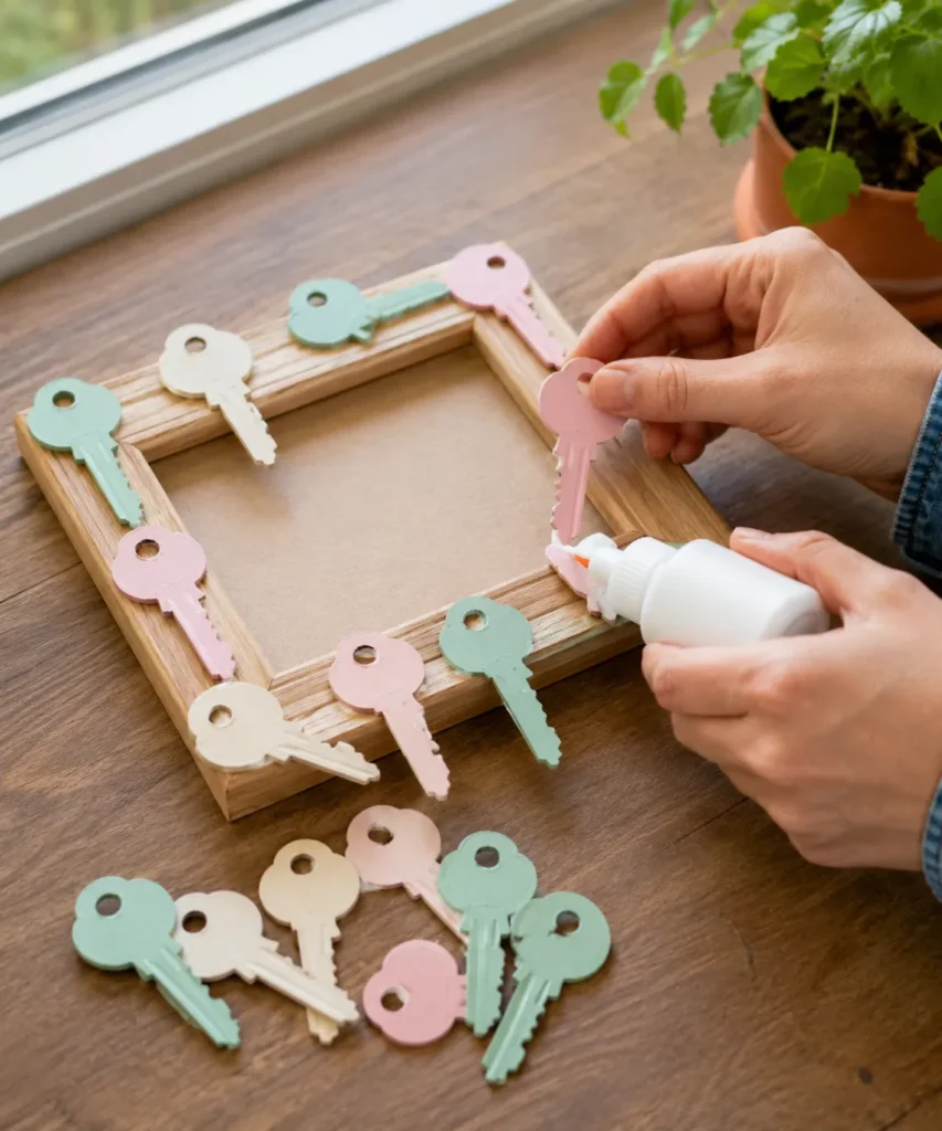 Decorate a Plain Photo Frame With Painted Keys Decorate a Plain Photo Frame With Painted Keys