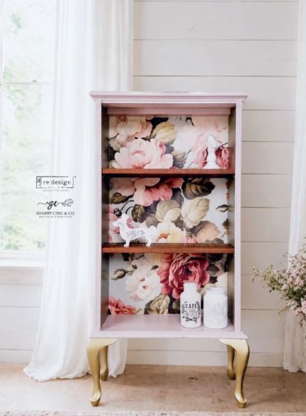 Give a Narrow Bookshelf a Floral Display-Cabinet Makeover Give a Narrow Bookshelf a Floral Display-Cabinet Makeover