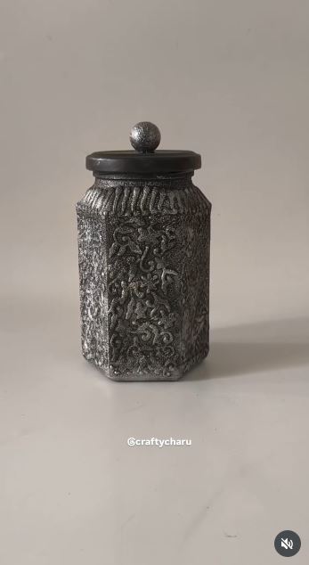 Give an Empty Glass Jar an Antique-Metal Appearance