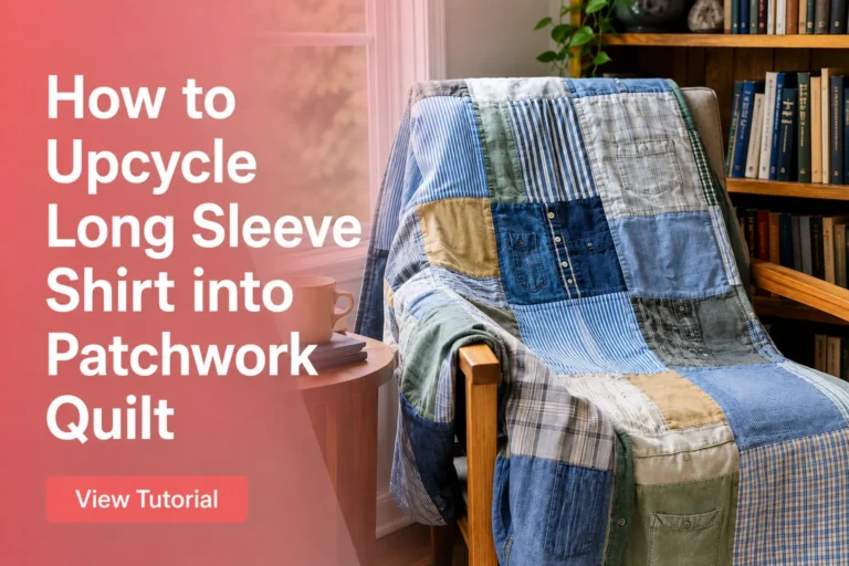 How to Upcycle Long Sleeve Shirt into Patchwork Quilt