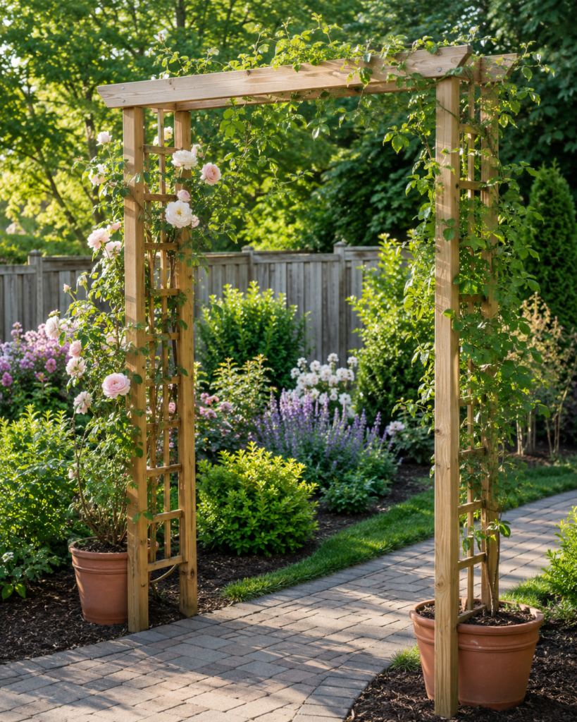 Let the Arch Become a Permanent Flowering Walkway Trellis Let the Arch Become a Permanent Flowering Walkway Trellis
