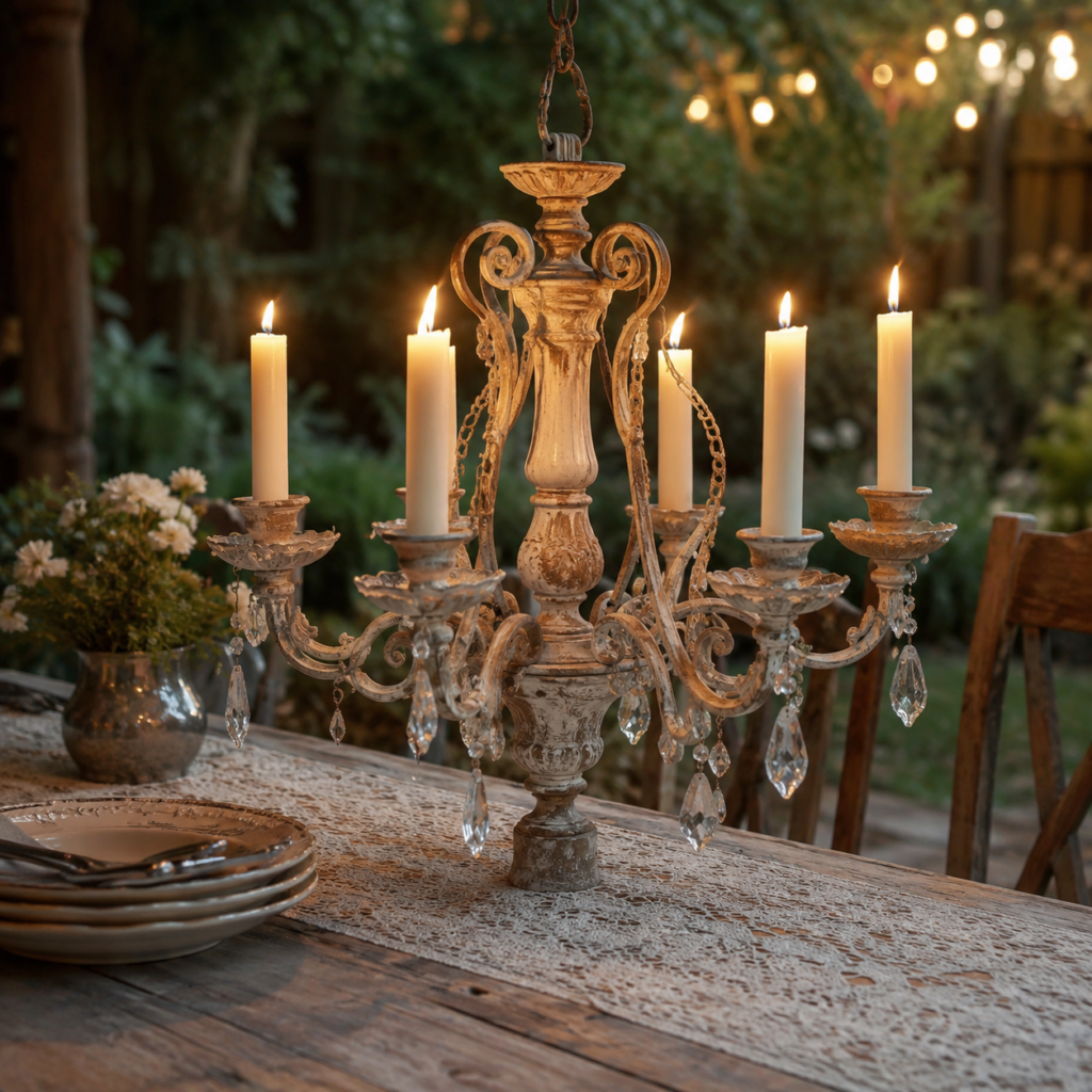 Make a Chandelier Candle Centrepiece for a Table or Patio Make a Chandelier Candle Centrepiece for a Table or Patio